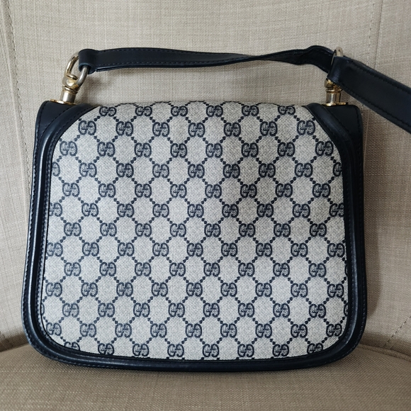 Gucci Vintage 1970s Blue Monogram Blondie Shoulder Bag - Picture 7 of 16